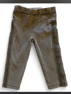 Koala Kids Dark Gray Leggings with Side Braid Detail